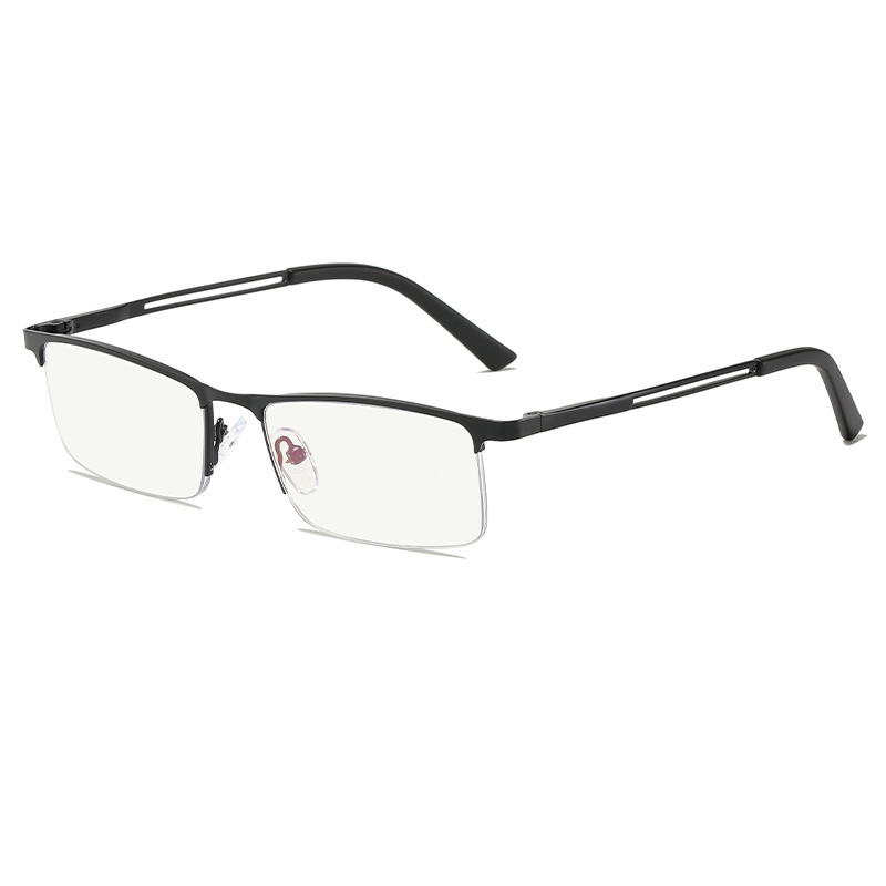 MEN'S HALF-FRAME METAL ANTI-BLUE LIGHT READING GLASSES