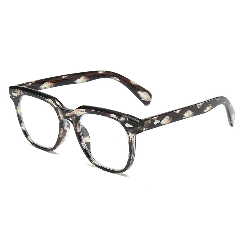 RETRO LARGE FRAME JELLY FLOWER ANTI-BLUE LIGHT READING GLASSES