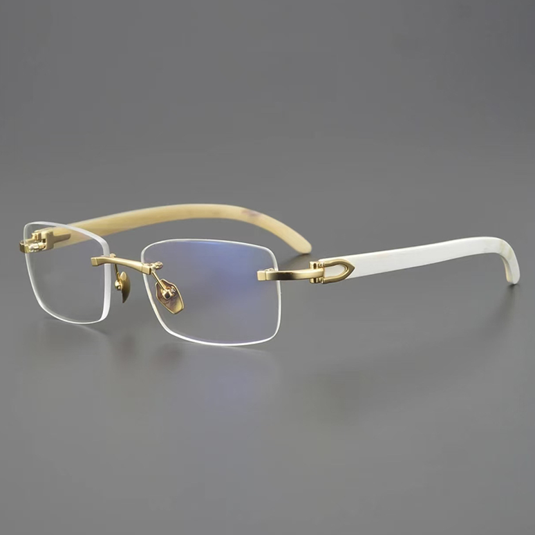 FRAMELESS HORN BUSINESS ANTI-BLUE LIGHT READING GLASSES