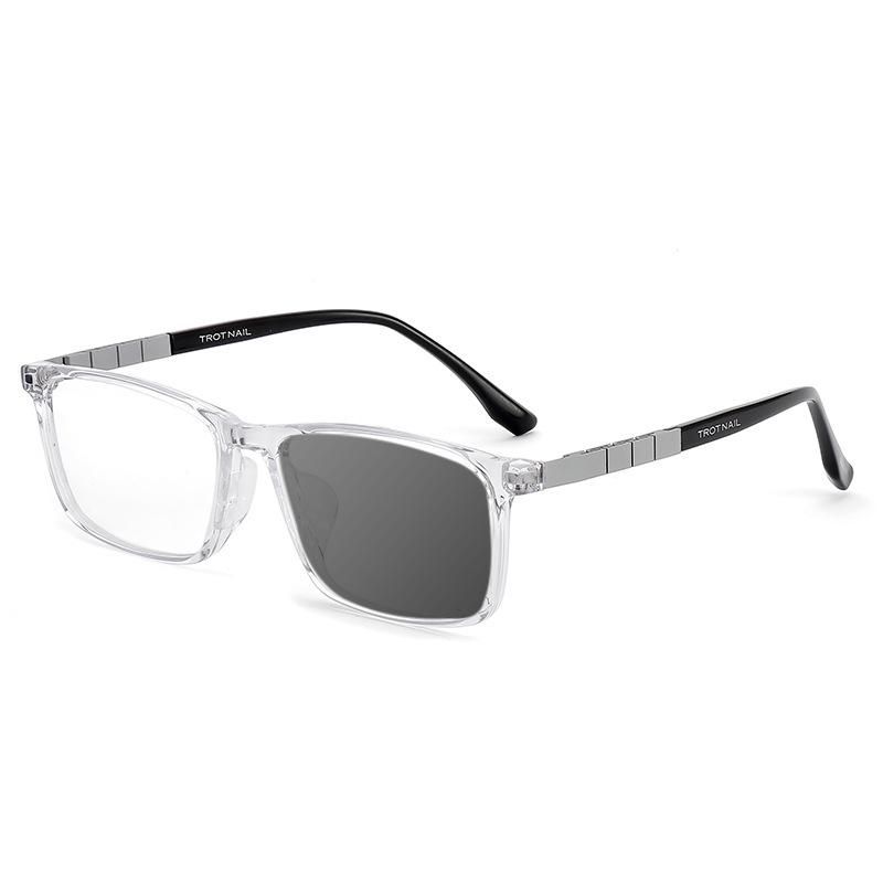 SQUARE ULTRA-LIGHT PURE TITANIUM COLOR-CHANGING MULTI-FOCAL READING GLASSES