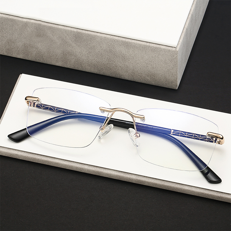 CUT EDGE FRAMELESS BUSINESS ANTI-BLUE LIGHT READING GLASSES