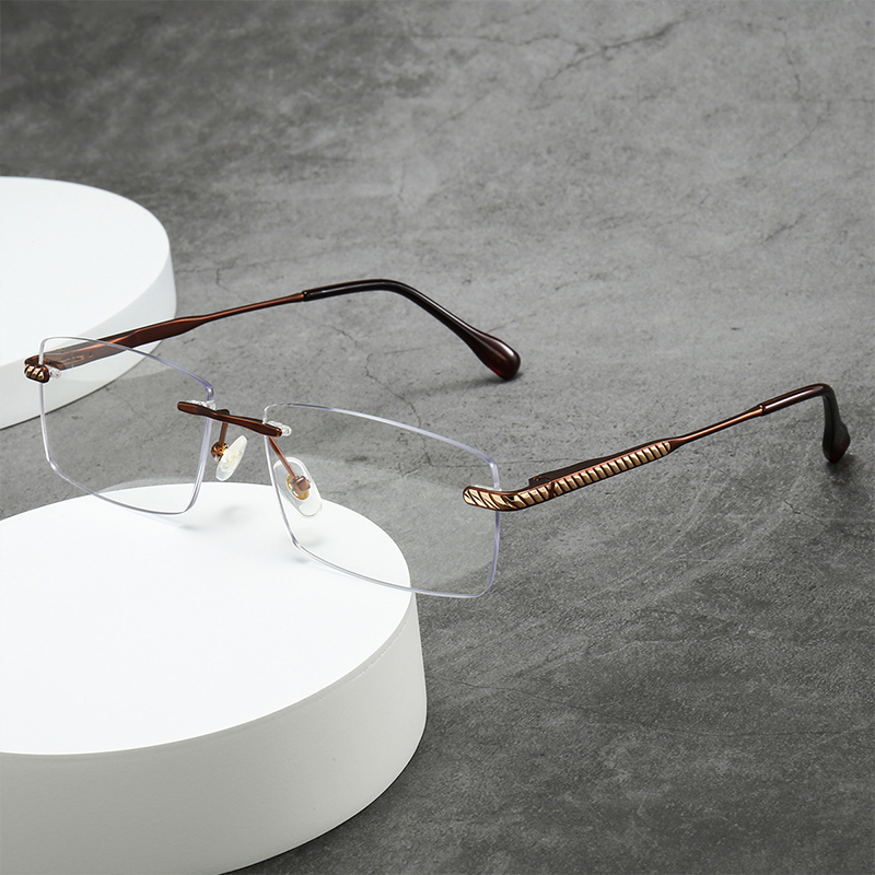 METAL SPRING FRAMELESS BLUE LIGHT BLOCKING READING GLASSES