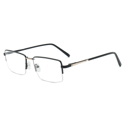 SIMPLE SQUARE FRAME METAL ANTI-BLUE LIGHT READING GLASSES