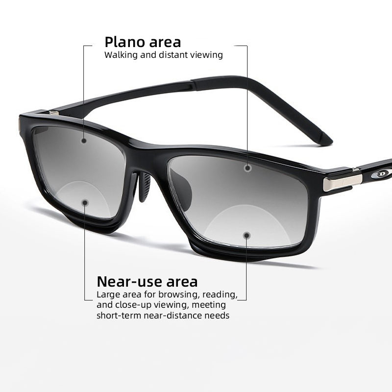 SPORTS BIFOCAL COLOR-CHANGING ALUMINUM-MAGNESIUM READING GLASSES