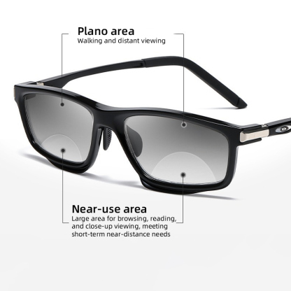 SPORTS BIFOCAL COLOR-CHANGING ALUMINUM-MAGNESIUM READING GLASSES