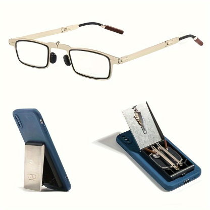 PORTABLE FOLDABLE READING GLASSES WITH CASE FOR MOBILE PHONE
