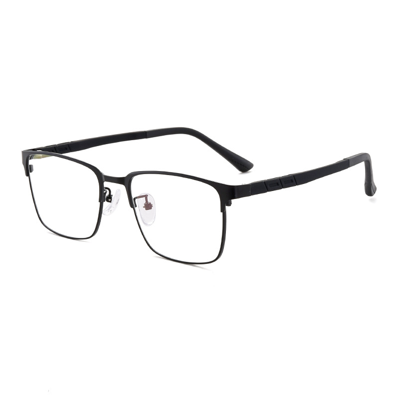 ELASTIC BUSINESS STEEL LEATHER ANTI-BLUE LIGHT READING GLASSES