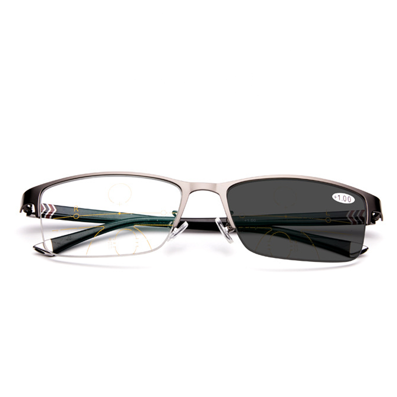 FASHION BUSINESS HALF FRAME ALUMINUM MULTI-FOCAL READING GLASSES
