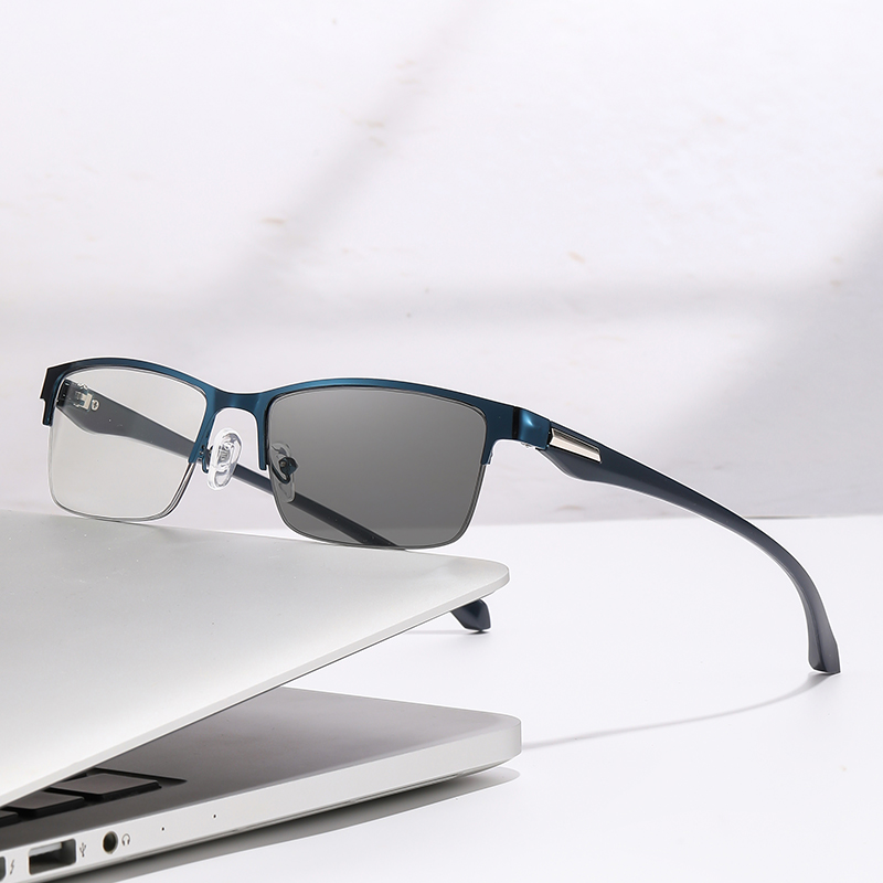 BUSINESS CLASSIC HALF-FRAME SMART COLOR-CHANGING MULTIFOCAL READING GLASSES
