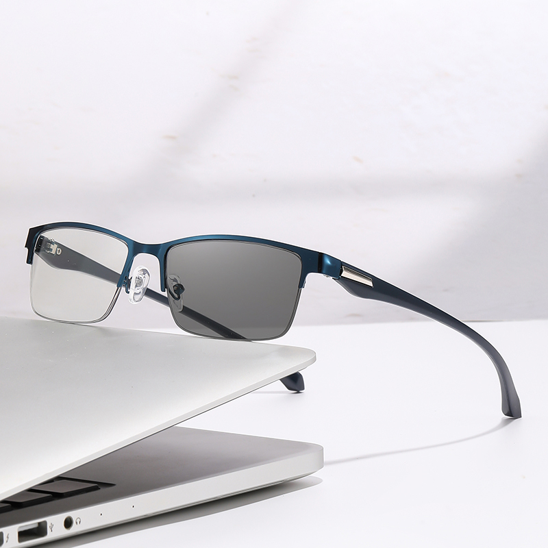 BUSINESS CLASSIC HALF-FRAME SMART COLOR-CHANGING MULTIFOCAL READING GLASSES