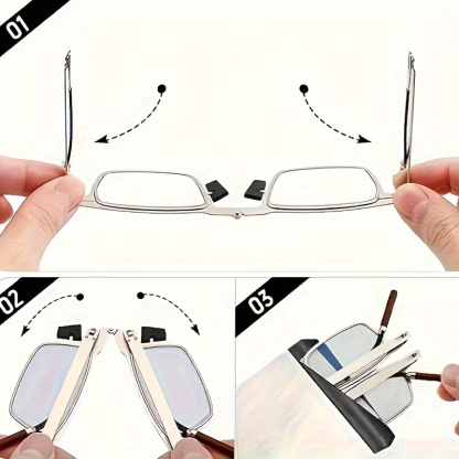 PORTABLE FOLDABLE READING GLASSES WITH CASE FOR MOBILE PHONE