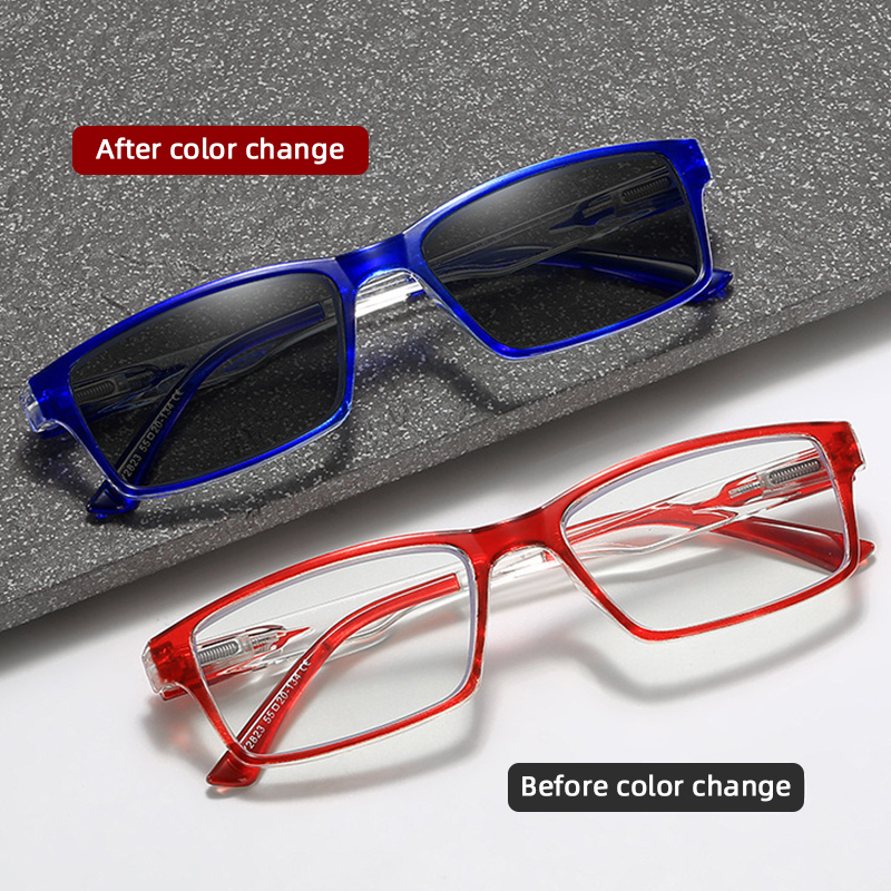 SPRING SMALL FRAME SQUARE PHOTOCHROMIC READING GLASSES