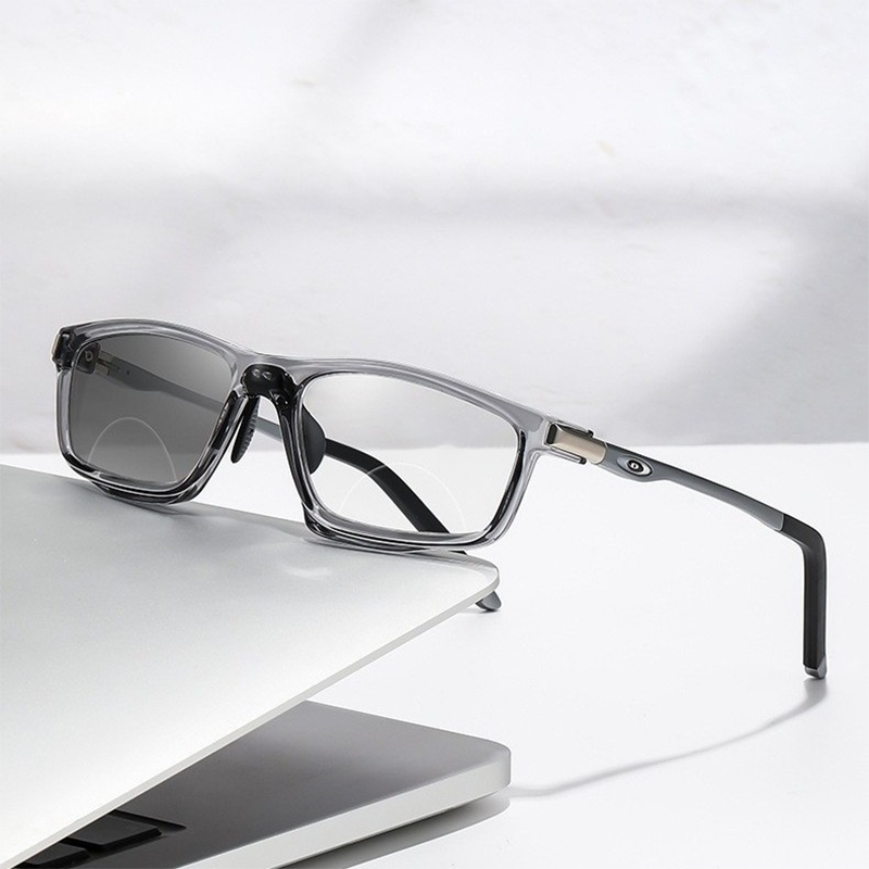 SPORTS BIFOCAL COLOR-CHANGING ALUMINUM-MAGNESIUM READING GLASSES