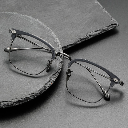 Benjamin Retro Titanium Full-Rim Glasses