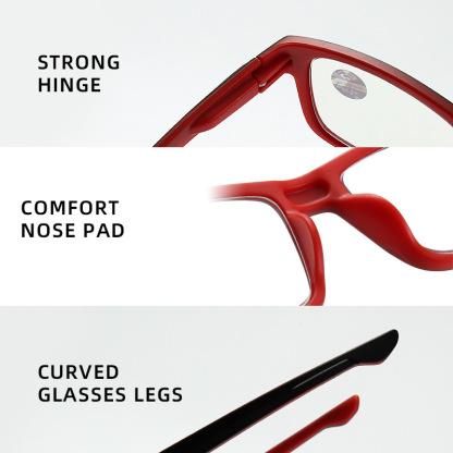 FASHIONABLE TWO-COLOR SQUARE FRAME ANTI-BLUE LIGHT READING GLASSES-MANLYKICKS