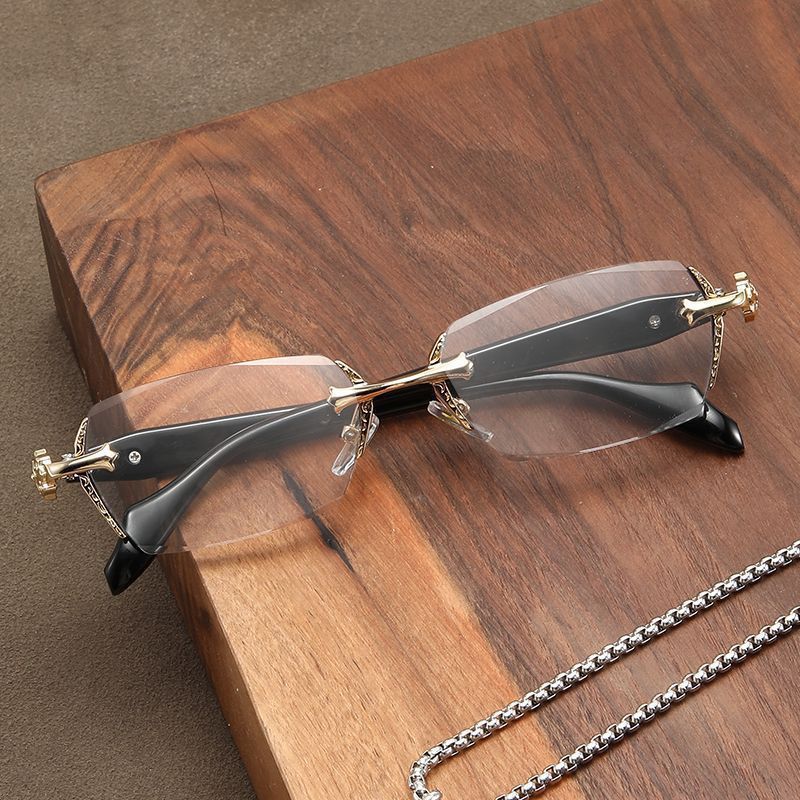 FRAMELESS CROSS-CUT BLUE LIGHT PROTECTION PHOTOCHROMIC READING GLASSES
