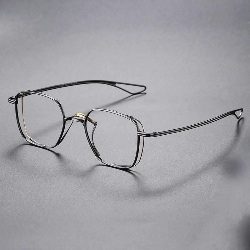 MEN'S RETRO PURE TITANIUM SQUARE LARGE FRAME GLASSES