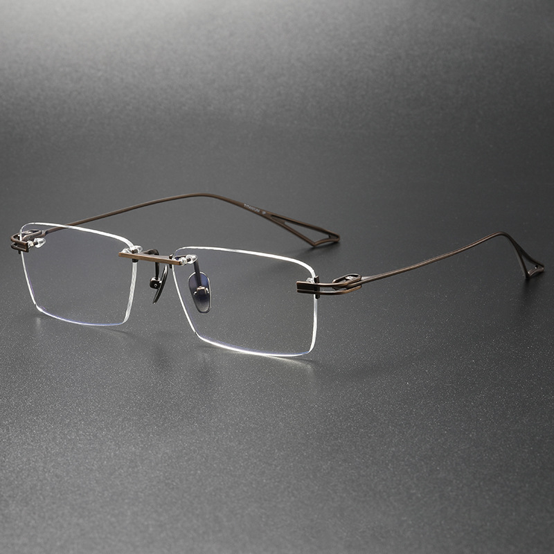 Everett Titanium Rimless Square Eyeglasses