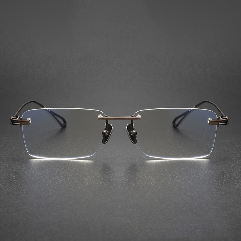 Everett Titanium Rimless Square Eyeglasses