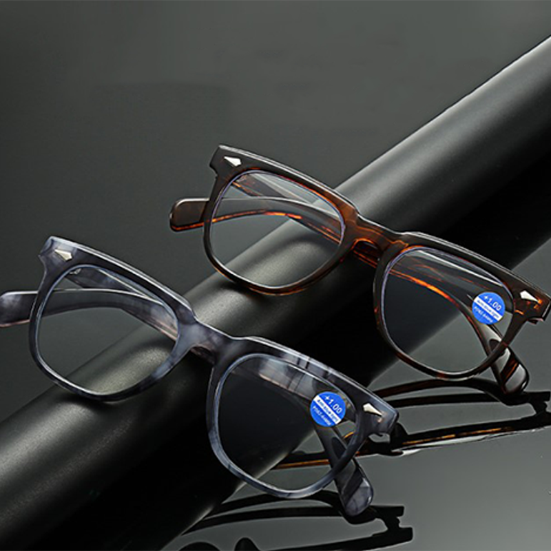 RETRO LARGE FRAME JELLY FLOWER ANTI-BLUE LIGHT READING GLASSES