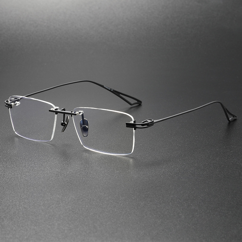 Everett Titanium Rimless Square Eyeglasses