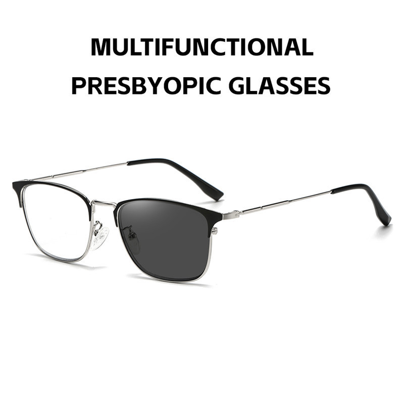 MEN'S HD METAL HALF-FRAME PHOTOCHROMIC ANTI-BLUE LIGHT GLASSES