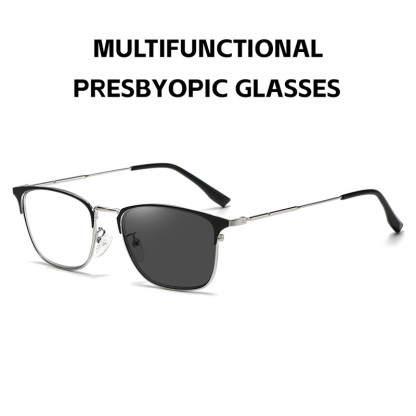 MEN'S HD METAL HALF-FRAME PHOTOCHROMIC ANTI-BLUE LIGHT GLASSES
