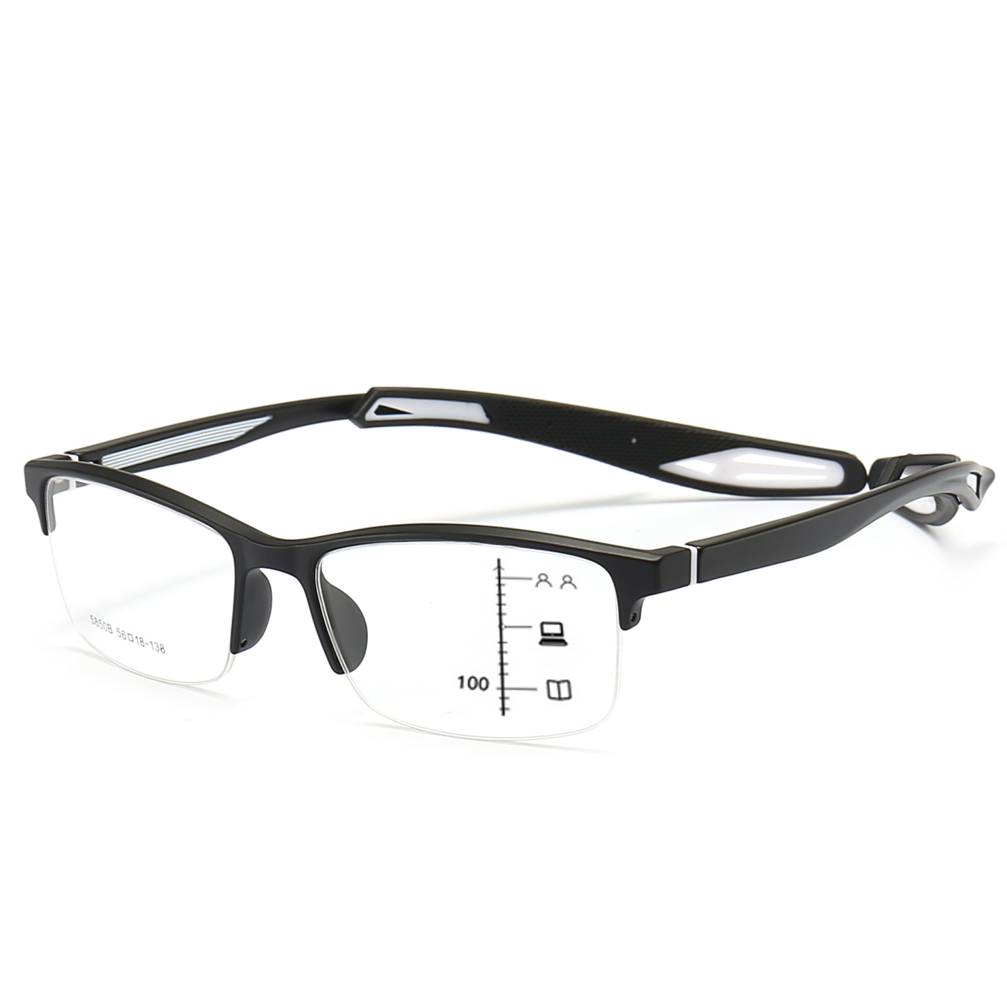 SPORTS HALF-FRAME LONG-LEG COMFORTABLE BLUE LIGHT BLOCKING PHOTOCHROMIC GLASSES