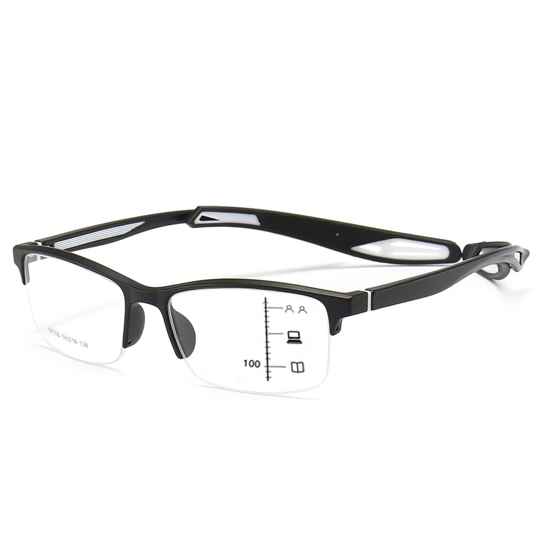SPORTS HALF-FRAME LONG-LEG COMFORTABLE BLUE LIGHT BLOCKING PHOTOCHROMIC GLASSES
