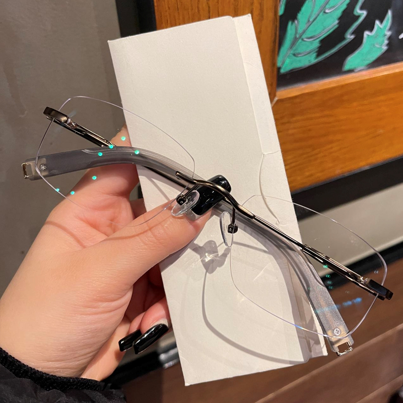 FRAMELESS METAL BUSINESS ULTRALIGHT ANTI-BLUE LIGHT READING GLASSES