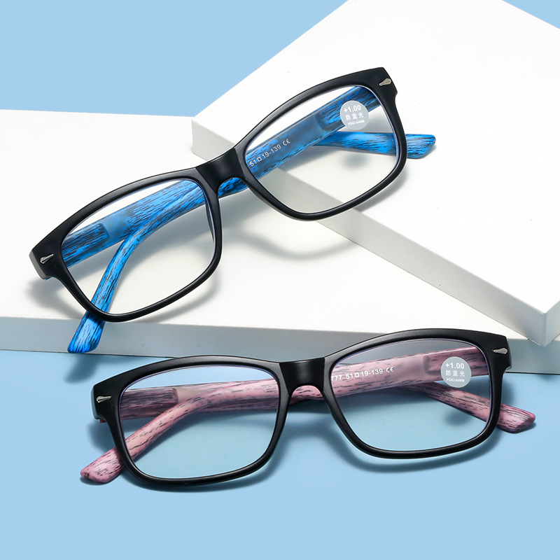 RETRO WOOD GRAIN COMFORTABLE BLUE LIGHT BLOCKING READING GLASSES FOR MEN AND WOMEN