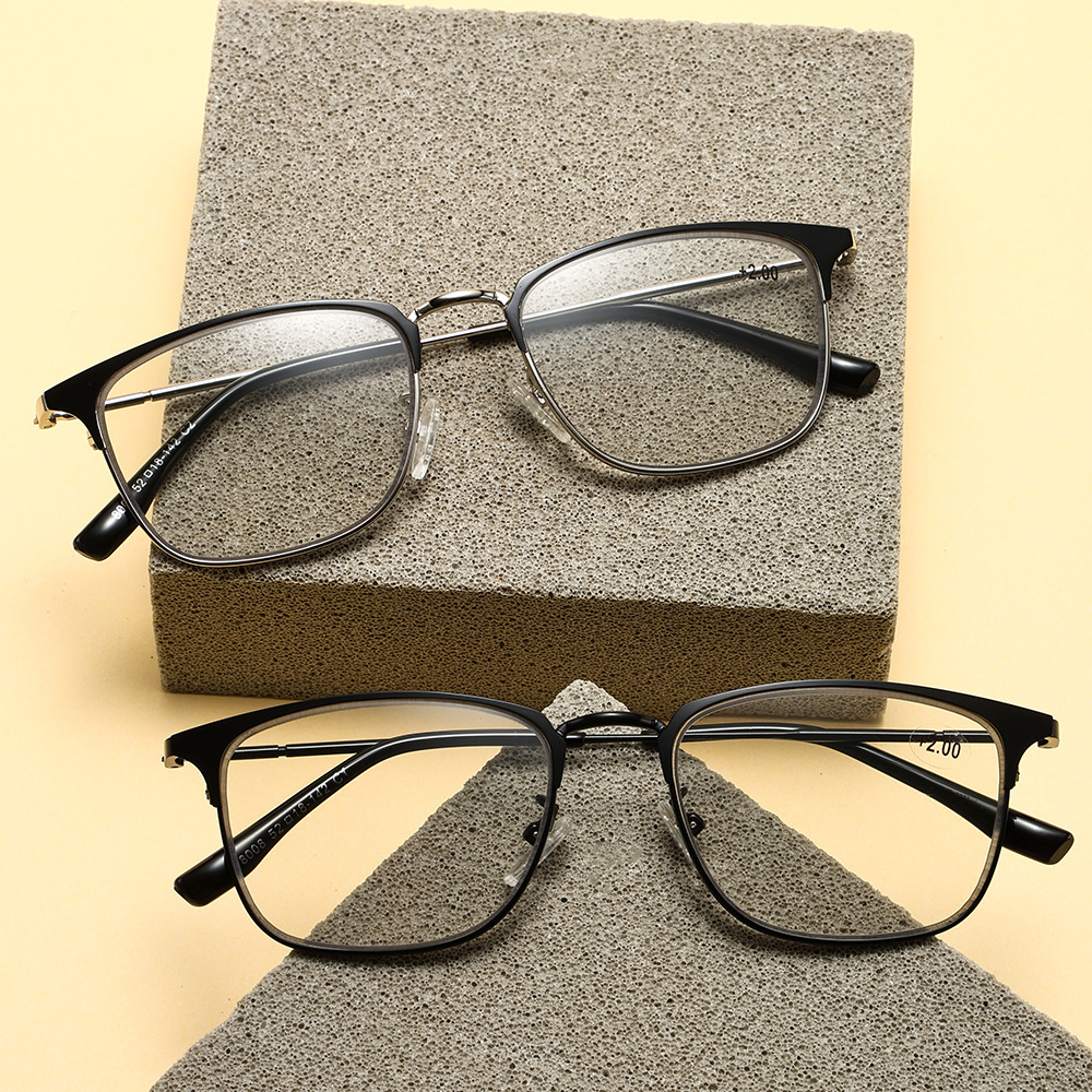 MEN'S HD METAL HALF-FRAME PHOTOCHROMIC ANTI-BLUE LIGHT GLASSES