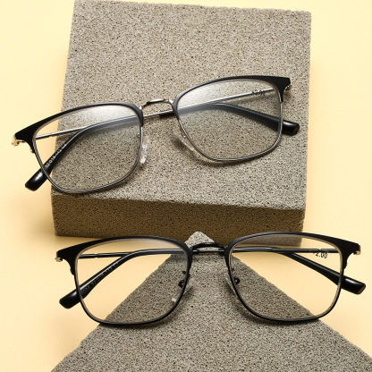 MEN'S HD METAL HALF-FRAME PHOTOCHROMIC ANTI-BLUE LIGHT GLASSES