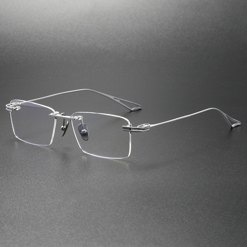 Everett Titanium Rimless Square Eyeglasses