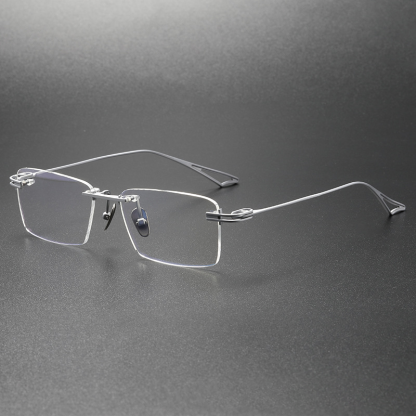 Everett Titanium Rimless Square Eyeglasses