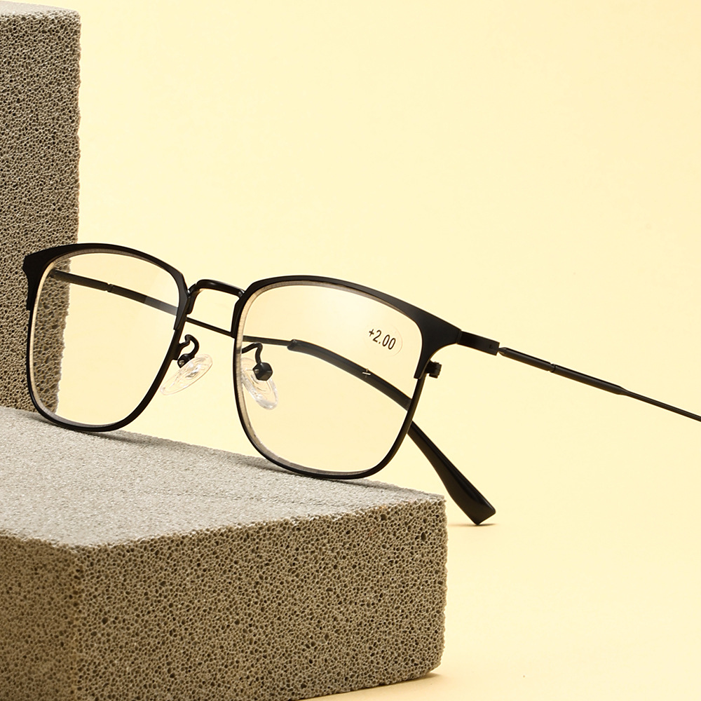 MEN'S HD METAL HALF-FRAME PHOTOCHROMIC ANTI-BLUE LIGHT GLASSES