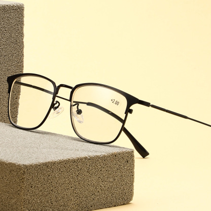 MEN'S HD METAL HALF-FRAME PHOTOCHROMIC ANTI-BLUE LIGHT GLASSES