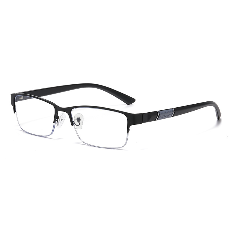 HALF-FRAME BRUSHED TITANIUM PHOTOCHROMIC READING GLASSES