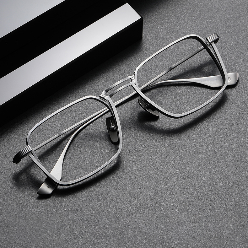 FASHIONABLE METAL GOTHIC SQUARE ANTI-BLUE LIGHT READING GLASSES
