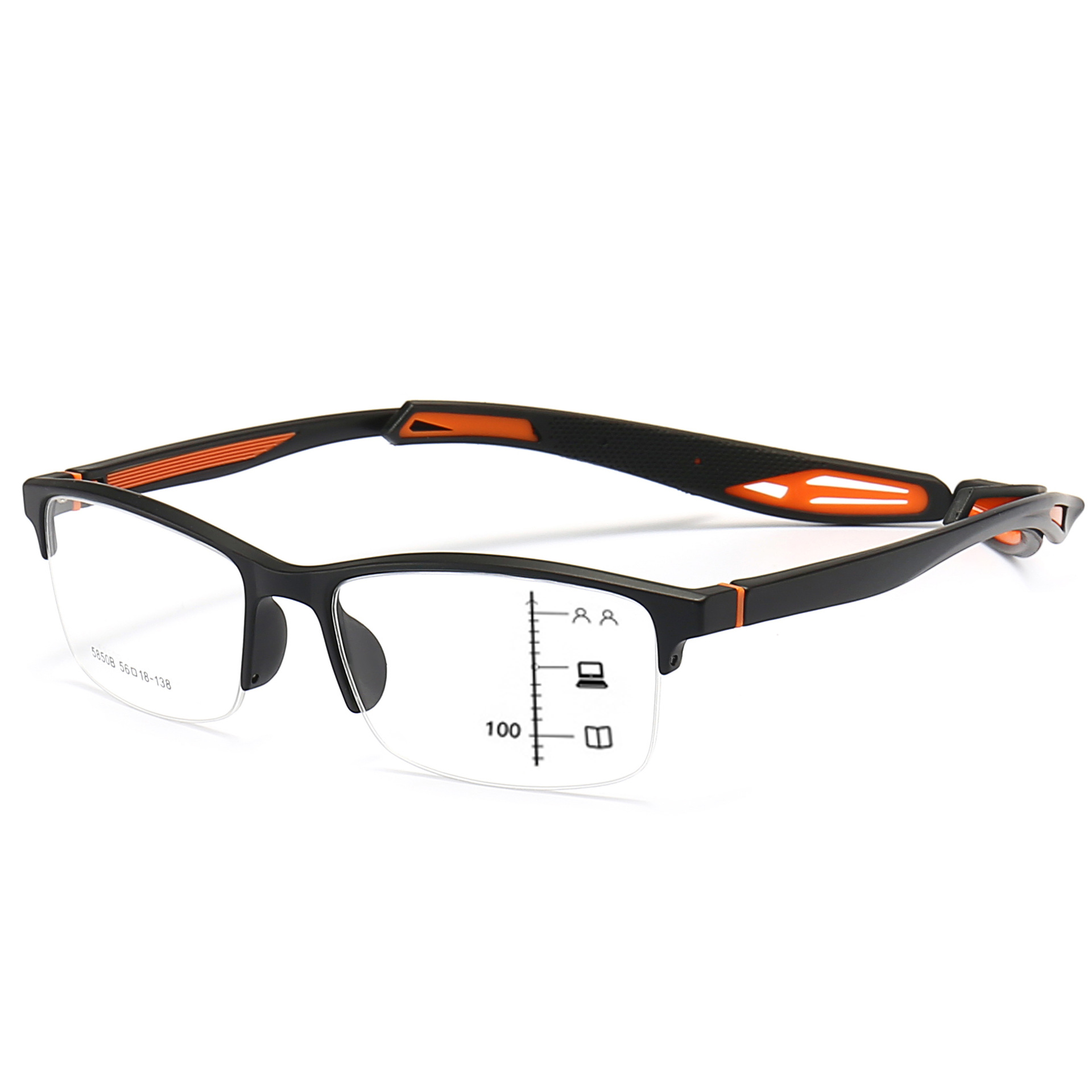 SPORTS HALF-FRAME LONG-LEG COMFORTABLE BLUE LIGHT BLOCKING PHOTOCHROMIC GLASSES