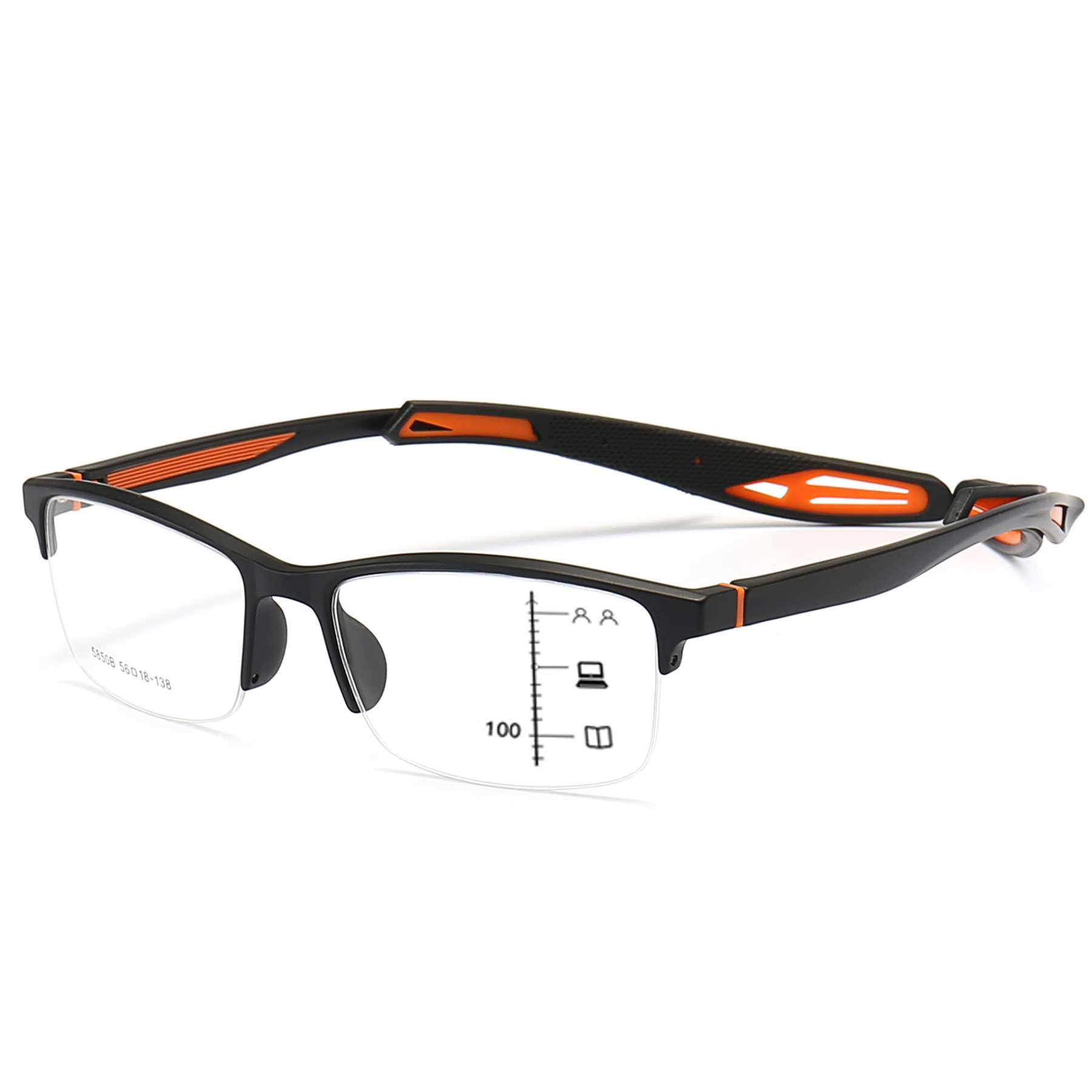 SPORTS HALF-FRAME LONG-LEG COMFORTABLE BLUE LIGHT BLOCKING PHOTOCHROMIC GLASSES