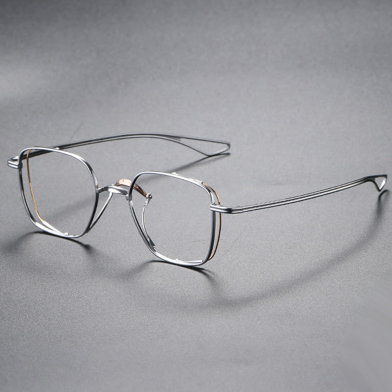 MEN'S RETRO PURE TITANIUM SQUARE LARGE FRAME GLASSES