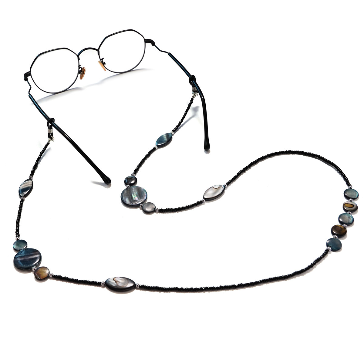 READING GLASSES SHELL BEADS NECK HANGING LANYARD