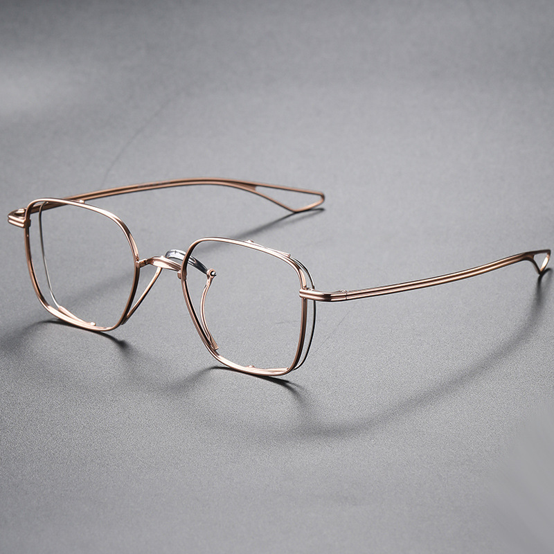 MEN'S RETRO PURE TITANIUM SQUARE LARGE FRAME GLASSES
