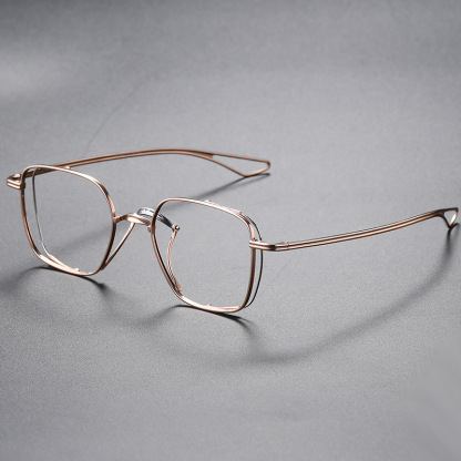 MEN'S RETRO PURE TITANIUM SQUARE LARGE FRAME GLASSES
