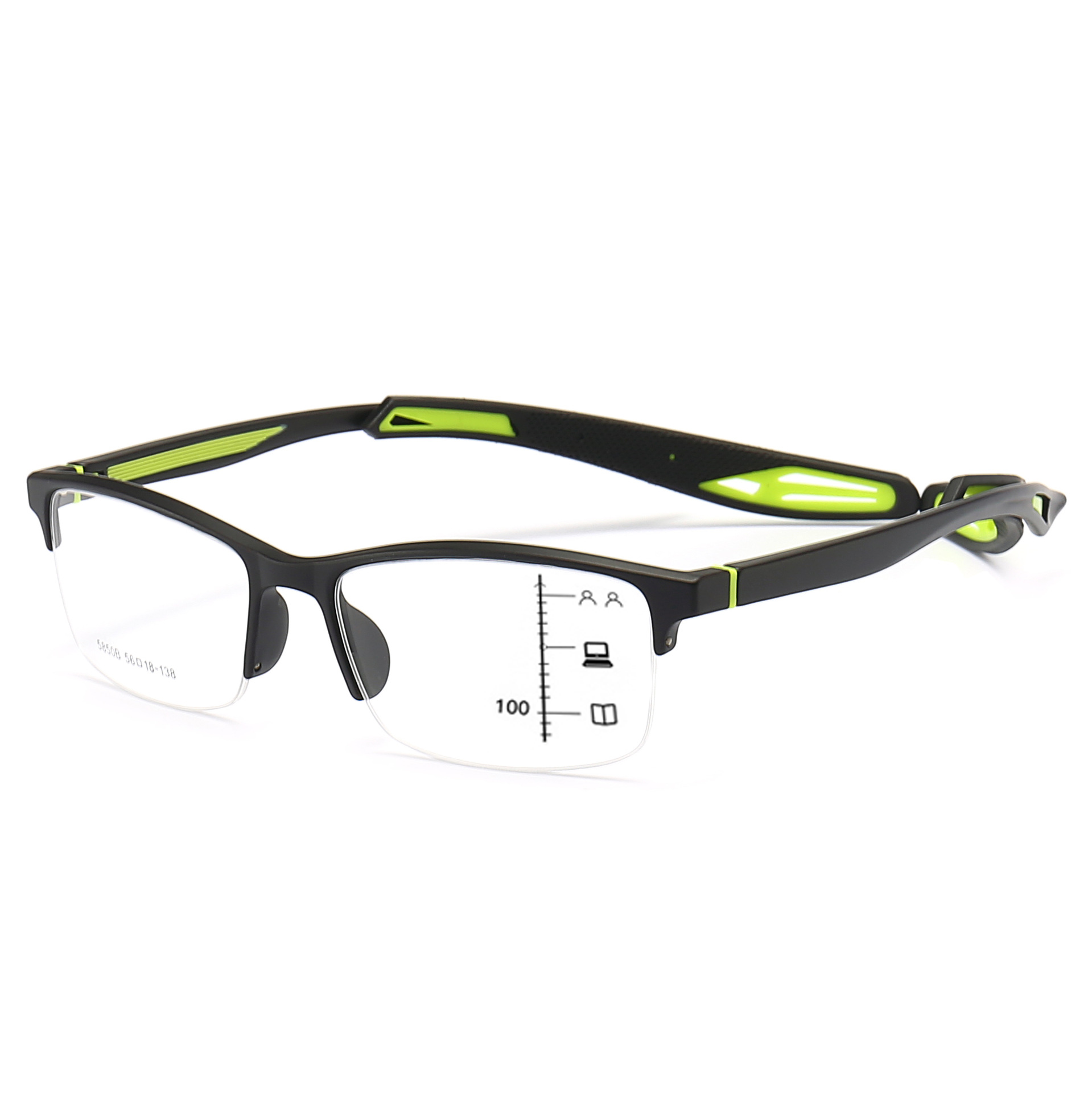 SPORTS HALF-FRAME LONG-LEG COMFORTABLE BLUE LIGHT BLOCKING PHOTOCHROMIC GLASSES