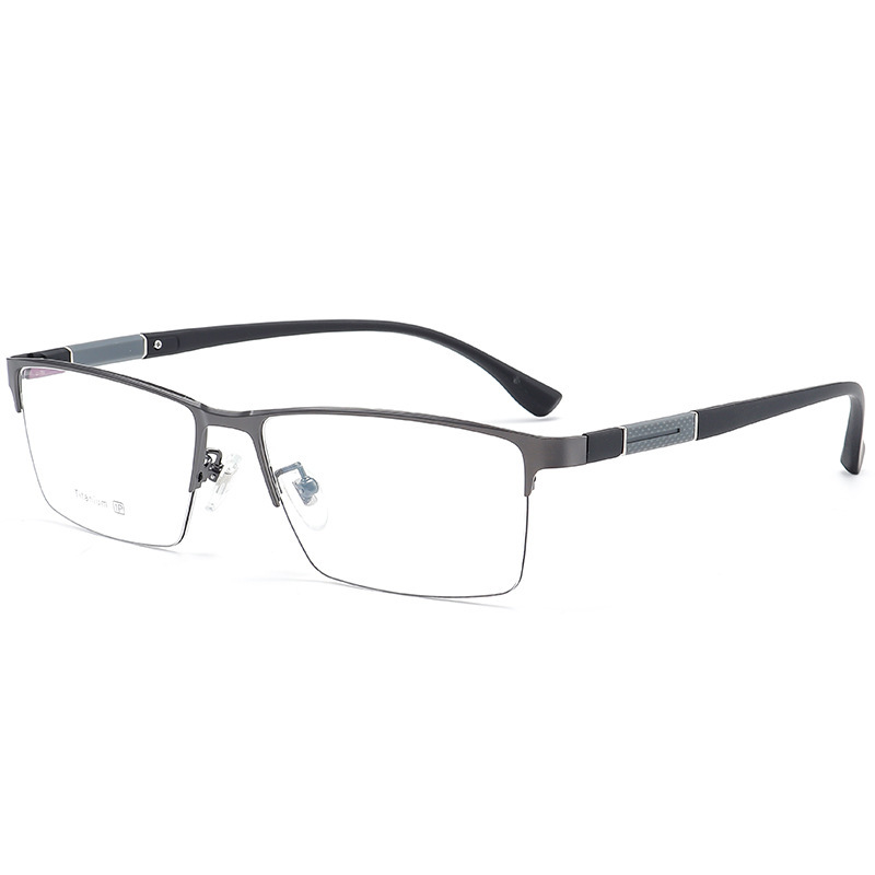 HALF-FRAME TITANIUM ALLOY BUSINESS ANTI-BLUE LIGHT READING GLASSES