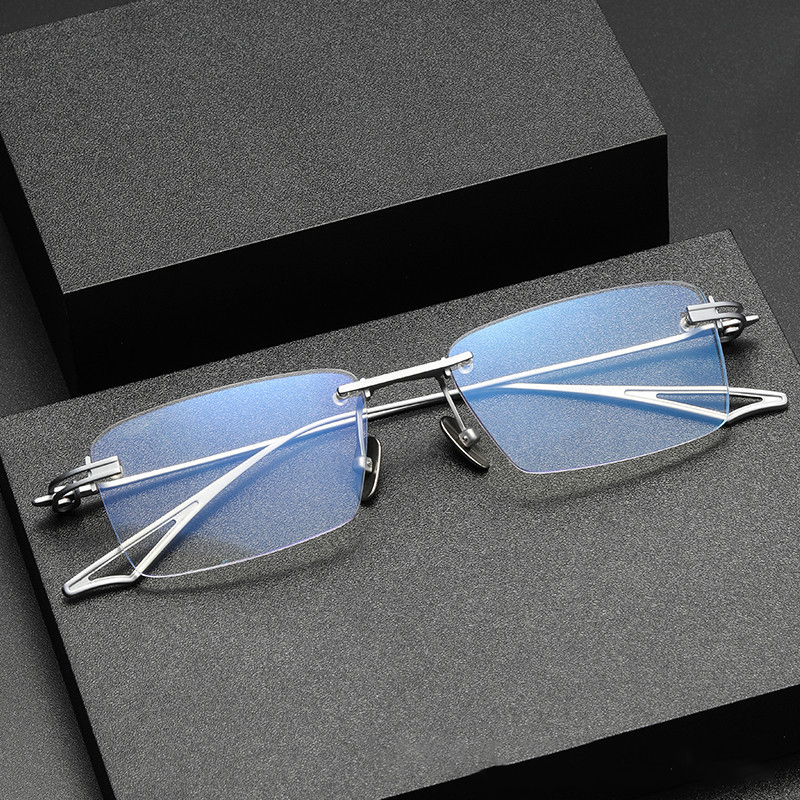 Everett Titanium Rimless Square Eyeglasses