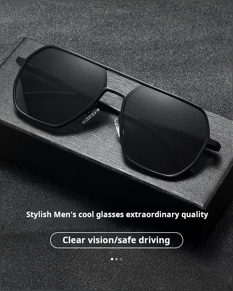 New sunglasses day-night dual-use polarized photochromic glasses driving fishing sunglasses-MANLYKICKS