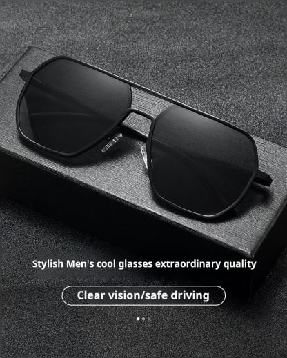 New sunglasses day-night dual-use polarized photochromic glasses driving fishing sunglasses-MANLYKICKS